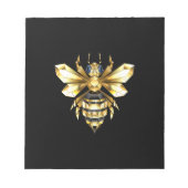 Bloc-note Logo Faux Gold Foil Bee Polygonal sur Noir (Devant)
