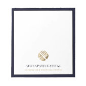 Bloc-note Logo géométrique moderne Bordure bleu marine (Devant)