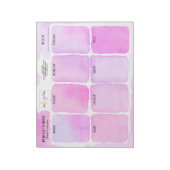 Bloc-note Logo Girly Pink Purple Aquarelle Weekly Planner (Tourné)