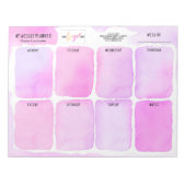 Bloc-note Logo Girly Pink Purple Aquarelle Weekly Planner (Devant)