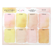 Bloc-note Logo Girly Pink Yellow Aquarelle hebdomadaire (Devant)