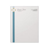 Bloc-note Logo Gold Turquoise Stripes tendance (Tourné)