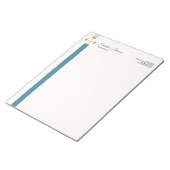 Bloc-note Logo Gold Turquoise Stripes tendance (Incliné)