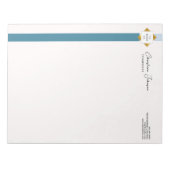 Bloc-note Logo Gold Turquoise Stripes tendance (Devant)