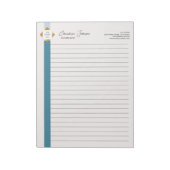 Bloc-note Logo Gold Turquoise Stripes tendance (Tourné)
