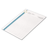 Bloc-note Logo Gold Turquoise Stripes tendance (Incliné)