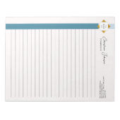 Bloc-note Logo Gold Turquoise Stripes tendance (Devant)