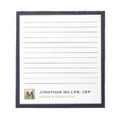Bloc-note Logo initial Blue and Gold Professional (Devant)