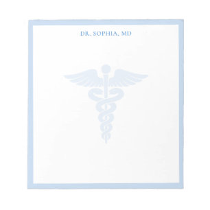 Bloc-note Logo Médical Bleu Minimaliste Médecin Personnalisé