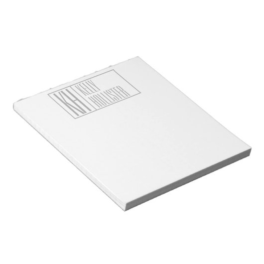 Bloc-note Logo Moderne Grey Initiales & Nom (Incliné)