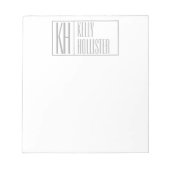 Bloc-note Logo Moderne Grey Initiales & Nom (Devant)