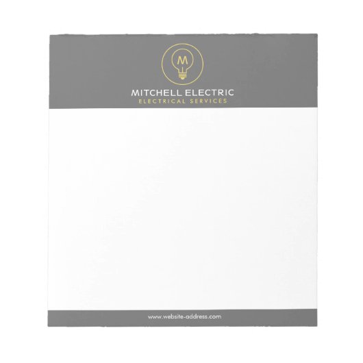 Bloc-note LOGO MONOGRAMME AMPoule pour ÉLECTRICIENS (Devant)