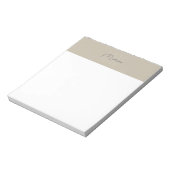 Bloc-note Logo Monogramme Beige Minimaliste Moderne (Tourné)