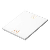 Bloc-note Logo monogramme blanc or entreprise commerciale (Tourné)