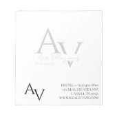 Bloc-note Logo Monogramme Personnalisé Professionnel (Devant)