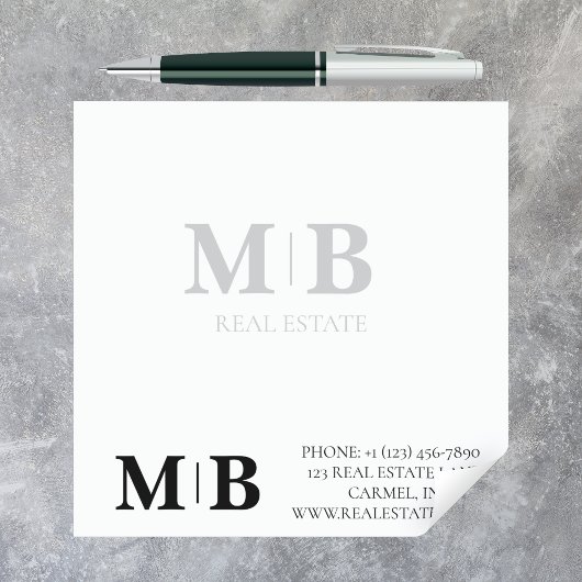 Bloc-note Logo Monogramme Personnalisé Professionnel