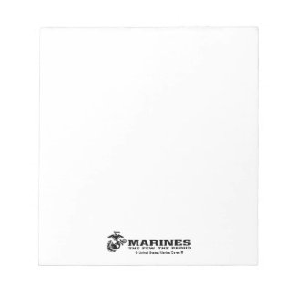 Bloc-note Logo noir empilé USMC "The Rew, The Fiers"