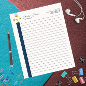 Bloc-note Logo Or tendance Blue Stripes