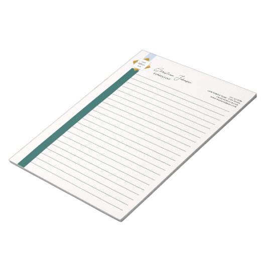 Bloc-note Logo Or tendance Green Stripes (Incliné)