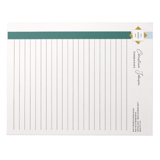 Bloc-note Logo Or tendance Green Stripes (Devant)