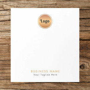 Bloc-note Logo Or & Texte Personnalisé Entreprise Marque