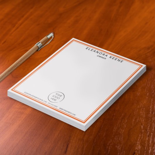 Bloc-note Logo Orange, nom et informations de contact Entrep