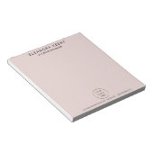 Bloc-note Logo Pale Blush, Nom et Coordonnées de l'Entrepris (Incliné)