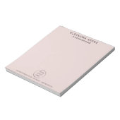 Bloc-note Logo Pale Blush, Nom et Coordonnées de l'Entrepris (Tourné)