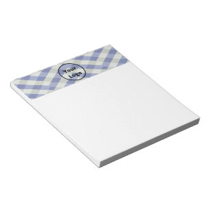 Bloc-note Logo personnalisé bleu et blanc à motif géométriqu