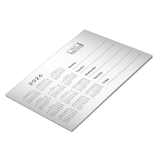 Bloc-note Logo personnalisé Blurred Grey Arrière - plan Cale (Incliné)