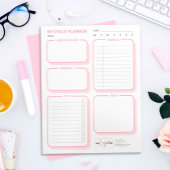 Bloc-note Logo personnalisé Cute Simple Blush Undaté Quotidi