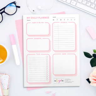 Bloc-note Logo personnalisé Cute Simple Blush Undaté Quotidi