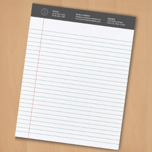 Bloc-note Logo personnalisé Écriture professionnelle à grand