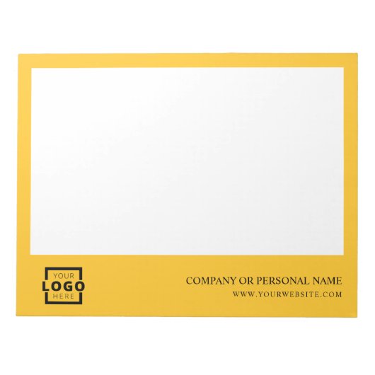 Bloc-note Logo personnalisé Entreprise Marque Cadeau Jaune (Devant)