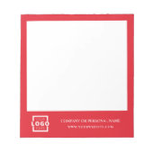 Bloc-note Logo personnalisé Entreprise Marque Cadeau Rouge (Devant)