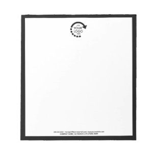 Bloc-note Logo personnalisé Entreprise Noir moderne