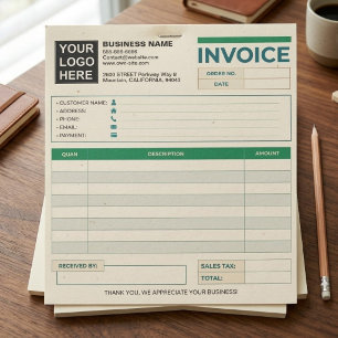 Bloc-note Logo personnalisé Modèle de facture pour petite