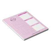 Bloc-note Logo Pink Custom Business site Web Promotions (Incliné)