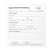 Bloc-note Logo professionnel de rappel de rendez-vous (Devant)