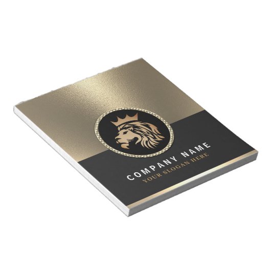 Bloc-note Logo Professionnel Élégant Gold Lion (Incliné)