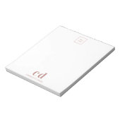 Bloc-note Logo rose gold blanc monogramme entreprise société (Tourné)