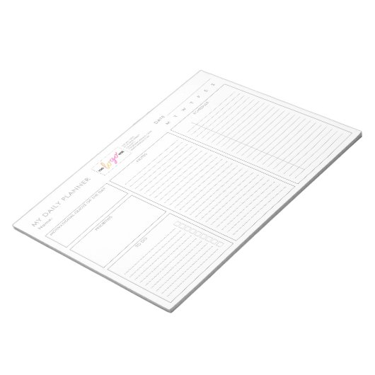 Bloc-note Logo Simple Blanc Moderne Moderne Démodé (Incliné)