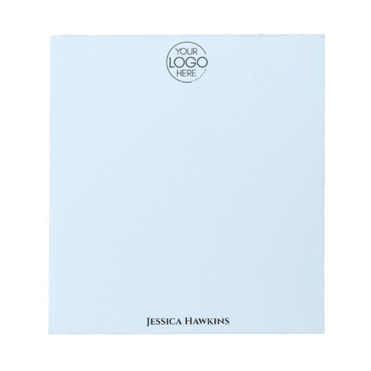 Bloc-note Logo simple de papeterie personnelle Bleu (Devant)