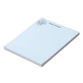 Bloc-note Logo simple de papeterie personnelle Bleu (Tourné)