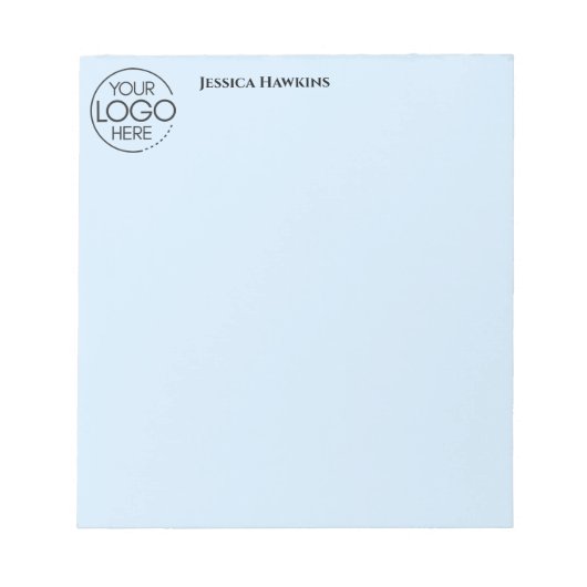 Bloc-note Logo simple de papeterie personnelle Bleu (Devant)