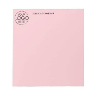 Bloc-note Logo simple de papeterie personnelle rose