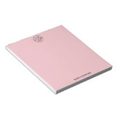 Bloc-note Logo simple de papeterie personnelle rose (Incliné)