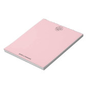 Bloc-note Logo simple de papeterie personnelle rose (Tourné)