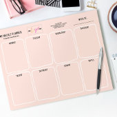 Bloc-note Logo Simple Girly Blush Pink Weekly Planner