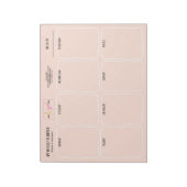 Bloc-note Logo Simple Girly Blush Pink Weekly Planner (Tourné)